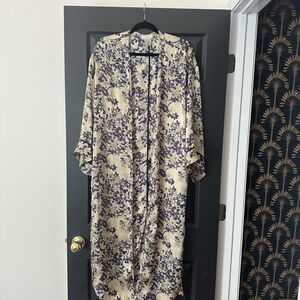 Floral Gold Duster Kimono Robe